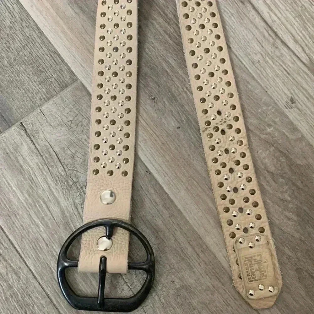 Nomads & Noble Men Boho Buckle Leather Belt Rhinestones Cowgirl Western